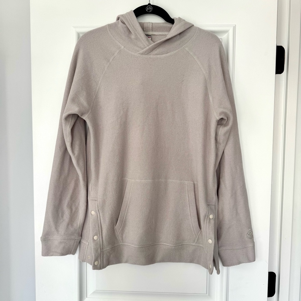 Stio Lightweight Fleece Cream Hoodie Sweatshirt, Womens Size Small